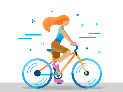 Cycling bicycle girl illustration sport