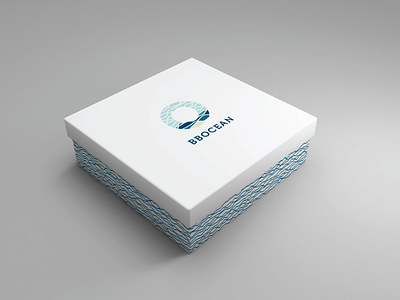 Big Big Ocean Logo box identity illustration logo ocean shoes store