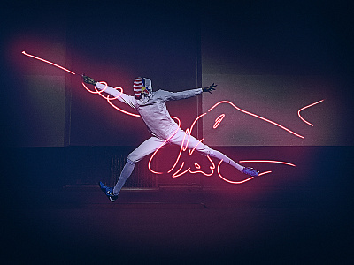 Miles Chamley Watson with the power of Red Bull artwork fencing graphic design red bull