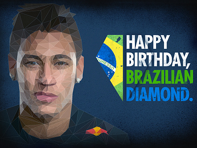 Neymar Jr // Red Bull artwork graphic design low poly red bull soccer