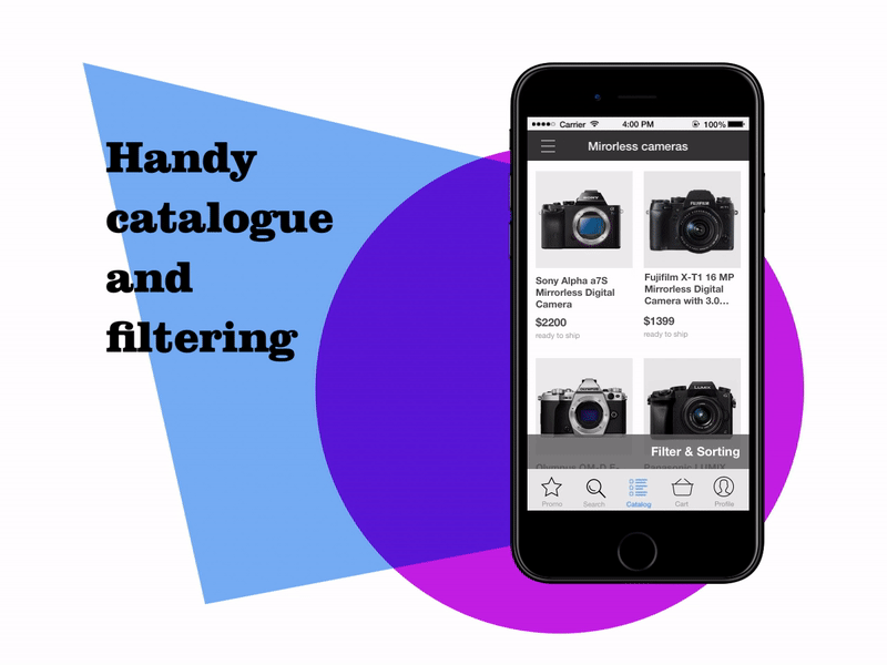Photostore app app date picker design ecommerce interface list mobile photo select store ui ux