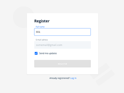 Registration form