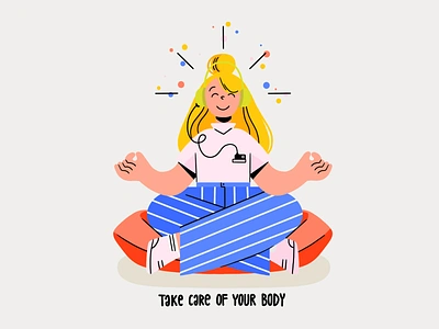 stay home B body explore flat girl happy illustrations illustrator mind music peace pillow soul stay stayathome stayhome ui uiux