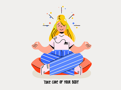 stay home B body explore flat girl happy illustrations illustrator mind music peace pillow soul stay stayathome stayhome ui uiux