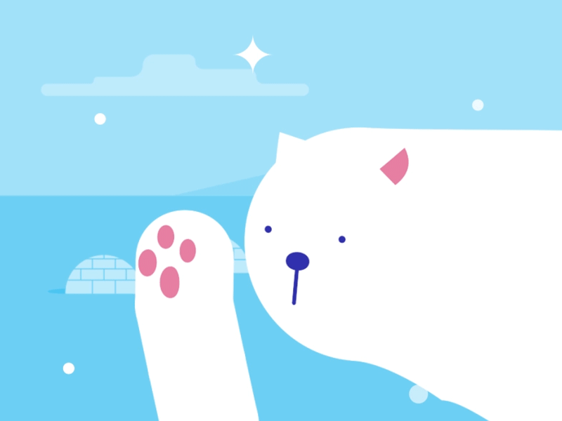 Bear 2d animation antarctic bear eskimo explainer flat icon moho snow