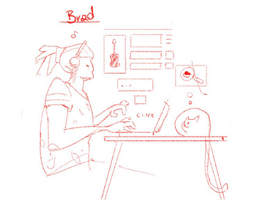 brad 2d animation art cat desk desktop dreadlocks explainer grain info infographic sketch