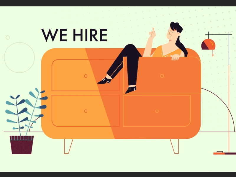 we hire after effect animation cartoon character explainer video flat funny girl loop looped ui