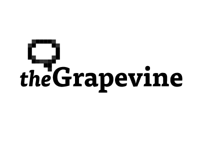 The Grapevine Logo black bubble chinese whispers grapevine logo pixel speech tisa title