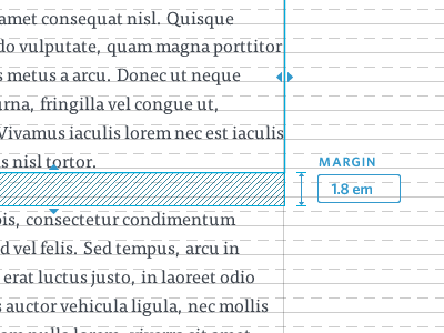 Margin baseline blue margin tisa typography whitney