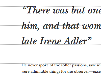 Irene Adler baseline baskerville grid holmes sherlock typecast