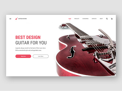Guitar Store guitar music red shope site store web xd
