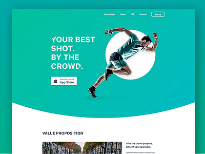 Sport shot landing page