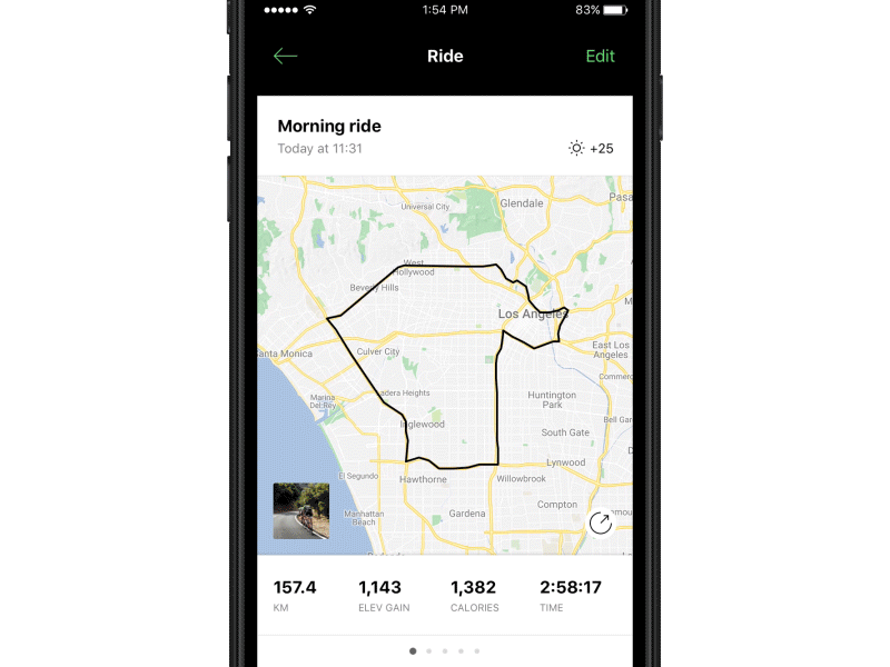 Ride details + Full case study app chart cycling graph interface ios principle sport stats user