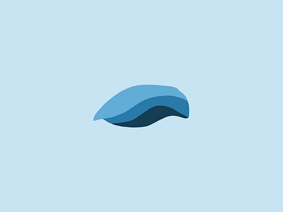 A three blue wave sea turtle shell animal illustration logo ocean