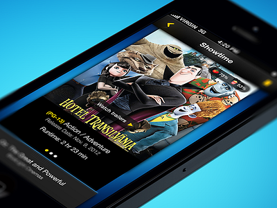 Movie info app iphone movie showtime slide ticket ui