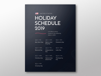 Holiday Schedule Poster