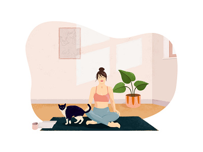 Yoga with Marie illustration interior portrait portrait illustration yoga pose