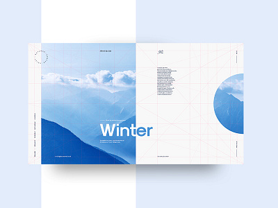 Winter colors concept grids interaction landing layout mountain seasons template ui winter