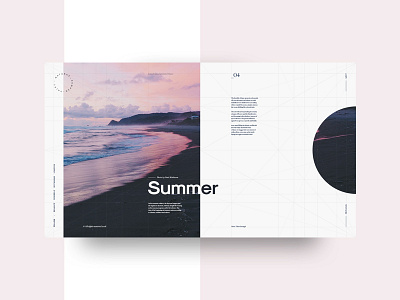 Summer colors concept construction grids interaction landing layout seasons summer template typography ui