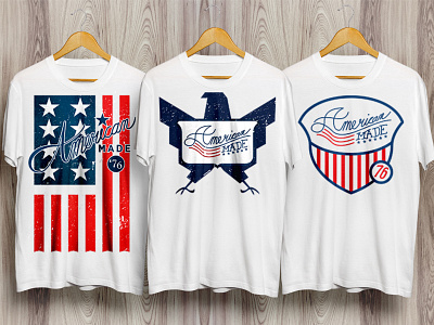 American Made american blue red tshirts white