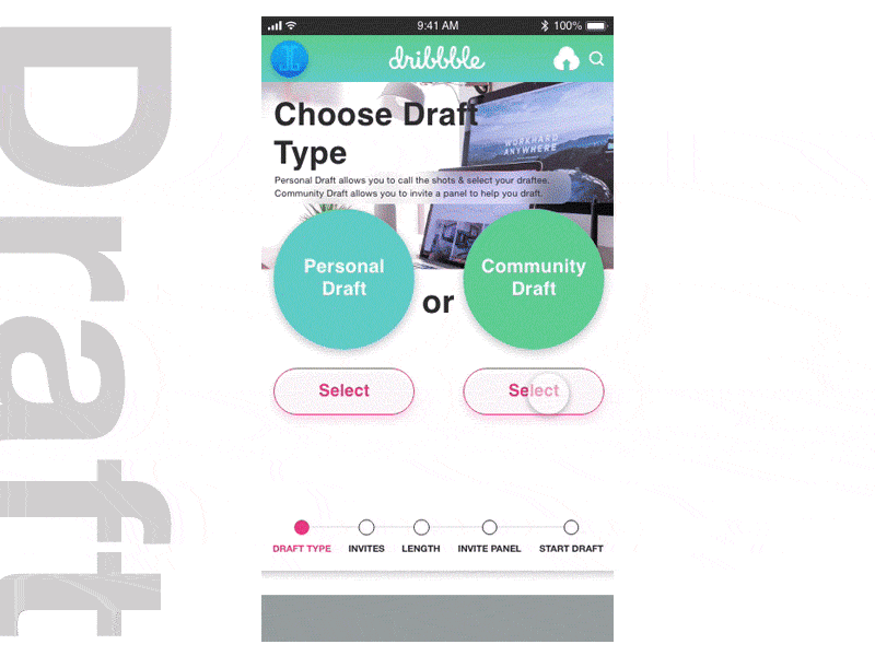 Daily UI #3 - 3 Dribbble Invites animation challenge dailyui design draft dribbble xd