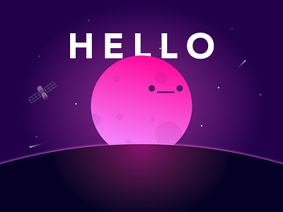 Hello from the moon ! debut first first shot hello illustration moon planet space