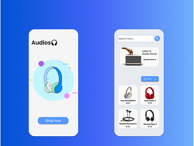 UI Web application marketplace, Audios app design mobiledesign ui uidesign ux