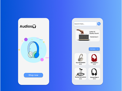 UI Web application marketplace, Audios