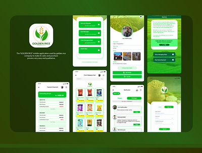 Golden Rice Mobile app Ui branding criative design graphic design ui uiux