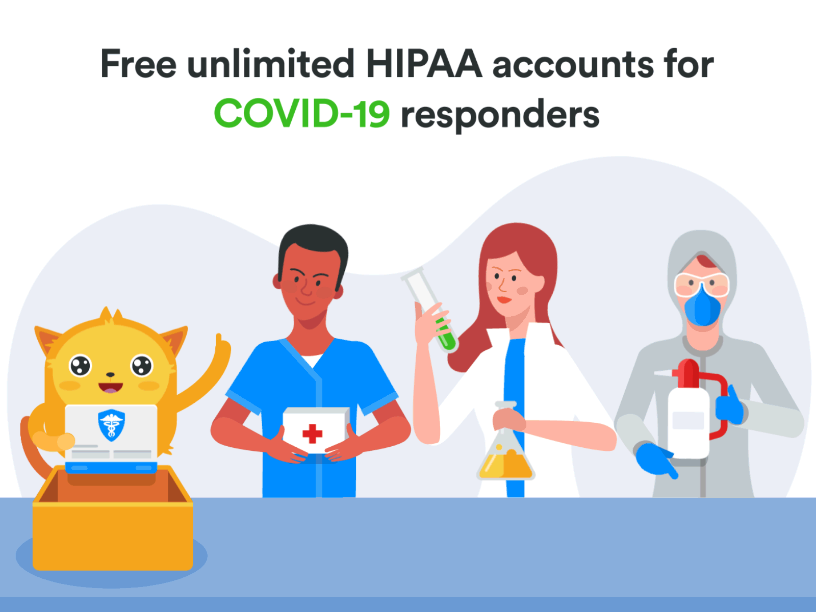 Coronavirus Responders corona coronavirus covid 19 disinfection doctor form health help box help pack hipaa loop animation scientist