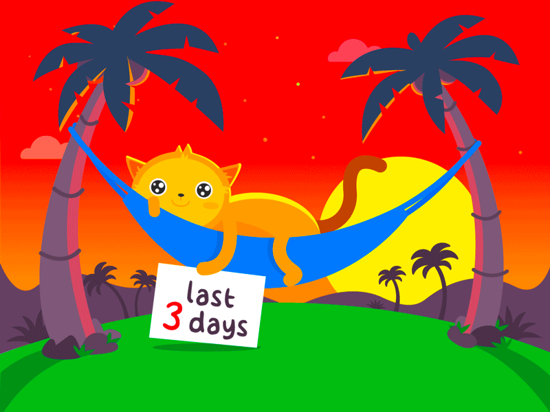 Podo Relaxing In Hammock cat final days gif hammock holiday jotform last days palm palm trees podo relax relaxing relaxing in hammock sunset