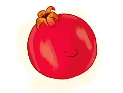 Pomegranate baby cute fruit illustration pomegranate pregnancy red smiley