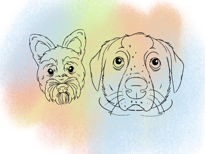 Doggos dog dogs drawing graphic heads illustration k9 pet pets portrait procreate