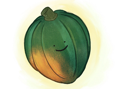 Acorn Squash acorn acorn squash babies baby cartoon cute drawing green illustration orange smiley squash vegetable