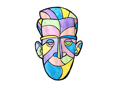 Self Portrait Illustration, Day 16 30in30 illustration self portrait stained glass