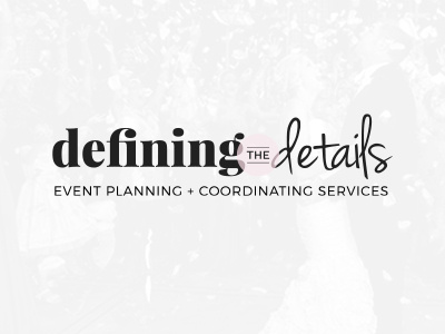 Defining The Details event planning events logo logotype