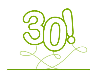 30 Years! 30 balloons celebration icon illustration milestone