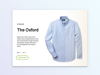 Daily UI Challenge 12: Product challenge daily ui ecommerce oxford product shirt ui