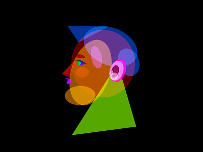 Geometric Self Portrait colorful face geometric illustration person portfrait profile self portrait shapes