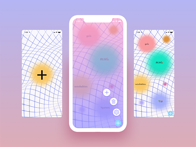 Scrap Web App app backgrounds bubbles colourful colours delete design edition features friendships groups isolation menu menu design mobile navbar platfrom settings ui ux