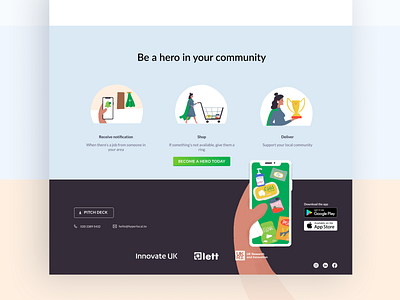 Ecommerce Landing Page to Help during Covid-19 app business colourful design ecommerce footer footer design groceries hero illustration landingpage online products ui ux web website