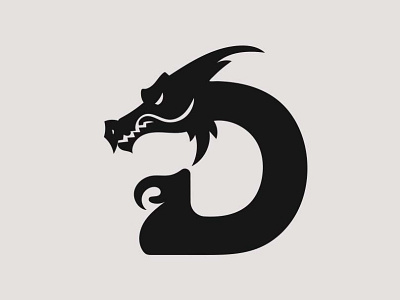 Dragon head letter "D" logo design logo