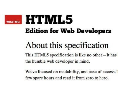 Html5 — Edition For Web Developers chunk chunkfive developer georgia html5 red serif slab whatwg
