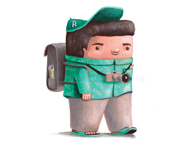 Character design for tourism fair character design cute green illustration mascot tourist travel