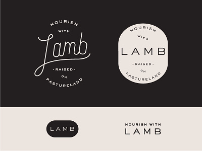 Nourish with Lamb badges branding logo logo suite typography
