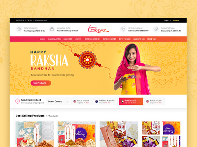 Ecommerce home page - Indian Traditional Style aamir mansuri commerce e-commerce e-shop ecommerce eshop fashion landing page rakhi design raksha bandhan shop site store ui ux web web page webdesign website design