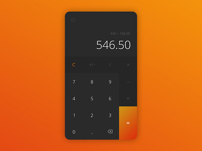 Calculator - Daily UI #004 calculation calculator challenge clean simple ui ux dailyui digits mobile design orange gradient colors