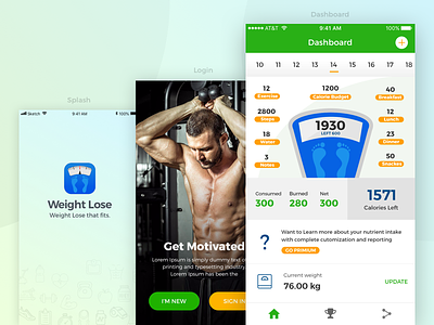 Fitness and health care app app app store application calorie counter fitness fitness tracker ios tracker ui design weight loss weight machine