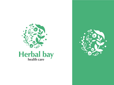 Herbal Bay Logo branding flat font herbal identity letters logo logotype simple type