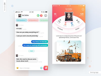 Dating app version 2.0 aamir mansuri app chat chat box conversation creative dashboad dating dating app design app follow friend finder group chat interaction iphonex machine learning minimal network party profile